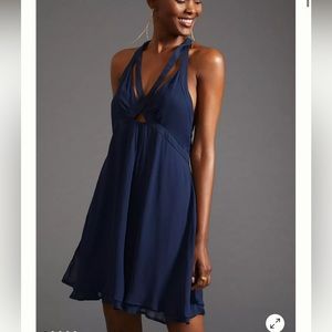 Anthropologie V-Neck Strappy Mini Dress